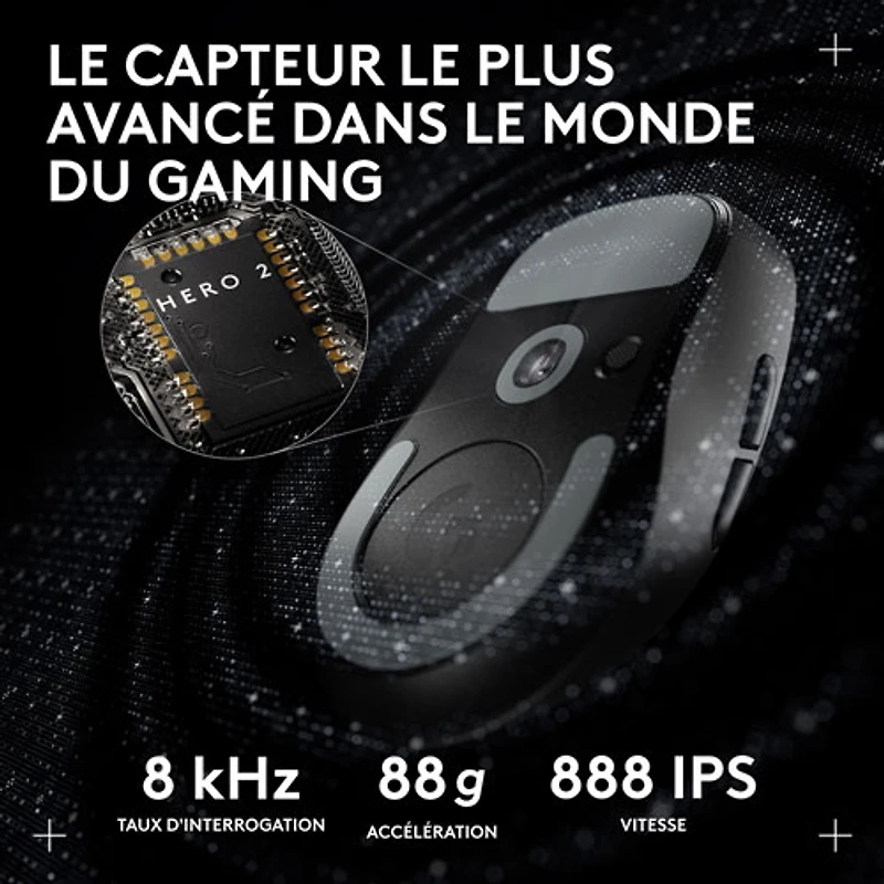 Logitech PRO X SUPERLIGHT 2 DEX 44000 DPI Wireless Optical Lightweight 5-Button Gaming Mouse - Black