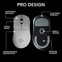 Souris de jeu optique sans fil légère à 5 boutons de 44 000 ppp PRO X SUPERLIGHT 2 DEX de Logitech - Blanc