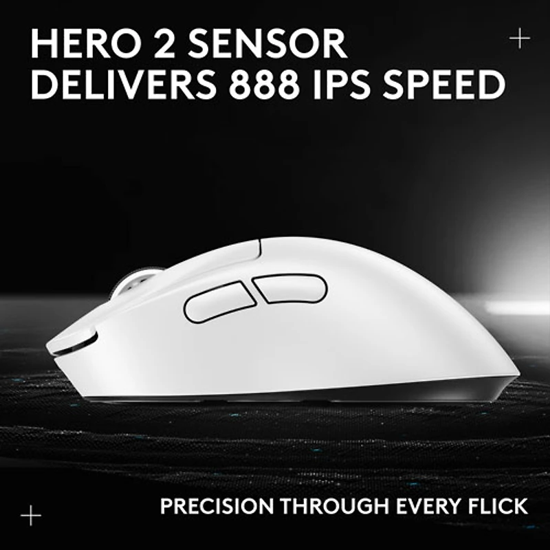 Logitech PRO X SUPERLIGHT 2 DEX 44000 DPI Wireless Optical Lightweight 5-Button Gaming Mouse - White