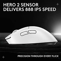 Logitech PRO X SUPERLIGHT 2 DEX 44000 DPI Wireless Optical Lightweight 5-Button Gaming Mouse - White