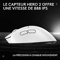 Logitech PRO X SUPERLIGHT 2 DEX 44000 DPI Wireless Optical Lightweight 5-Button Gaming Mouse - White