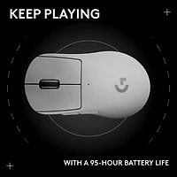 Logitech PRO X SUPERLIGHT 2 DEX 44000 DPI Wireless Optical Lightweight 5-Button Gaming Mouse - White