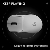 Souris de jeu optique sans fil légère à 5 boutons de 44 000 ppp PRO X SUPERLIGHT 2 DEX de Logitech - Blanc