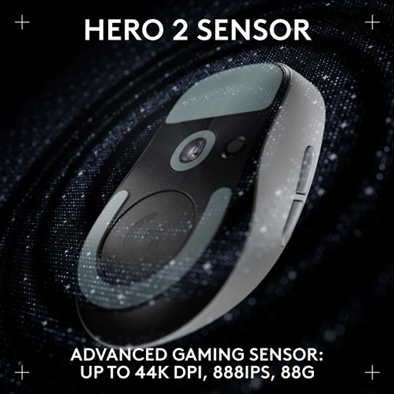 Souris de jeu optique sans fil légère à 5 boutons de 44 000 ppp PRO X SUPERLIGHT 2 DEX de Logitech - Blanc