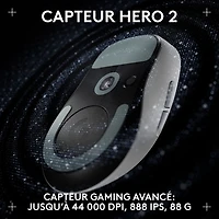 Souris de jeu optique sans fil légère à 5 boutons de 44 000 ppp PRO X SUPERLIGHT 2 DEX de Logitech - Blanc