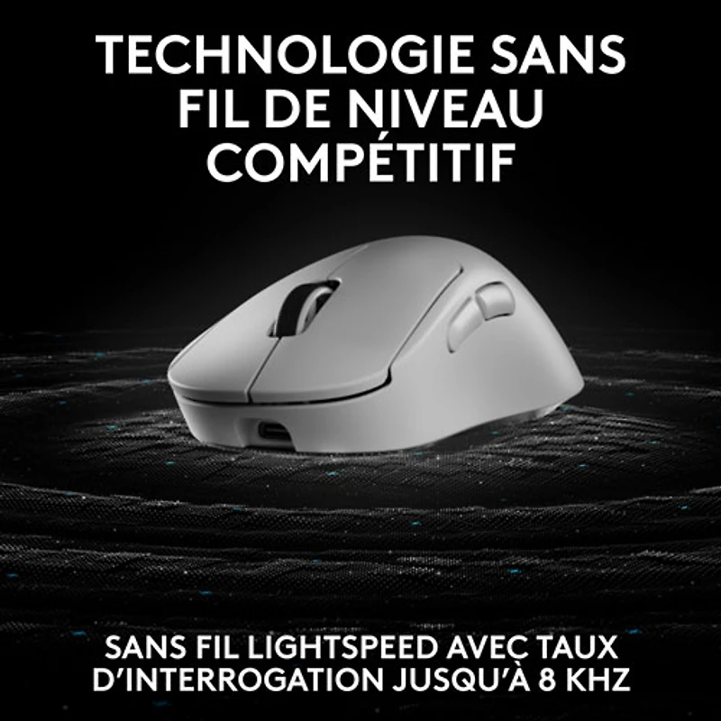 Souris de jeu optique sans fil légère à 5 boutons de 44 000 ppp PRO X SUPERLIGHT 2 DEX de Logitech - Blanc