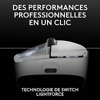 Souris de jeu optique sans fil légère à 5 boutons de 44 000 ppp PRO X SUPERLIGHT 2 DEX de Logitech - Blanc