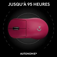 Souris de jeu optique sans fil légère à 5 boutons de 44 000 ppp PRO X SUPERLIGHT 2 DEX de Logitech - Magenta