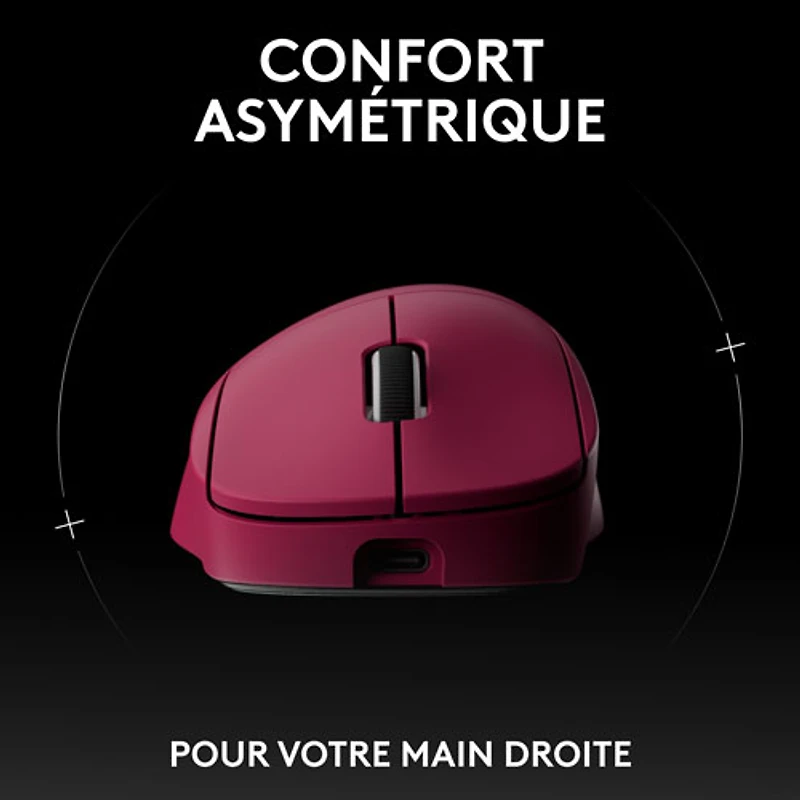 Souris de jeu optique sans fil légère à 5 boutons de 44 000 ppp PRO X SUPERLIGHT 2 DEX de Logitech - Magenta