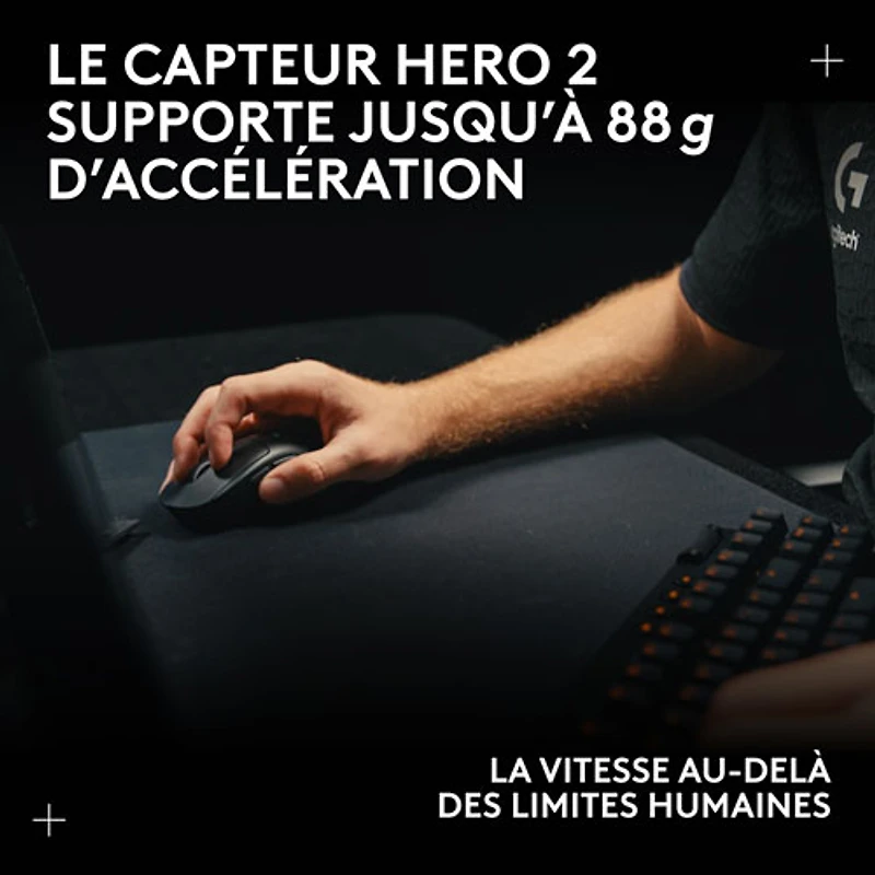 Souris de jeu optique sans fil légère à 5 boutons de 44 000 ppp PRO X SUPERLIGHT 2 DEX de Logitech - Magenta