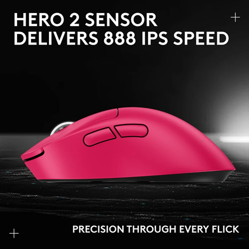 Souris de jeu optique sans fil légère à 5 boutons de 44 000 ppp PRO X SUPERLIGHT 2 DEX de Logitech - Magenta