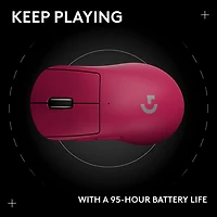 Logitech PRO X SUPERLIGHT 2 DEX 44000 DPI Wireless Optical Lightweight 5-Button Gaming Mouse - Magenta