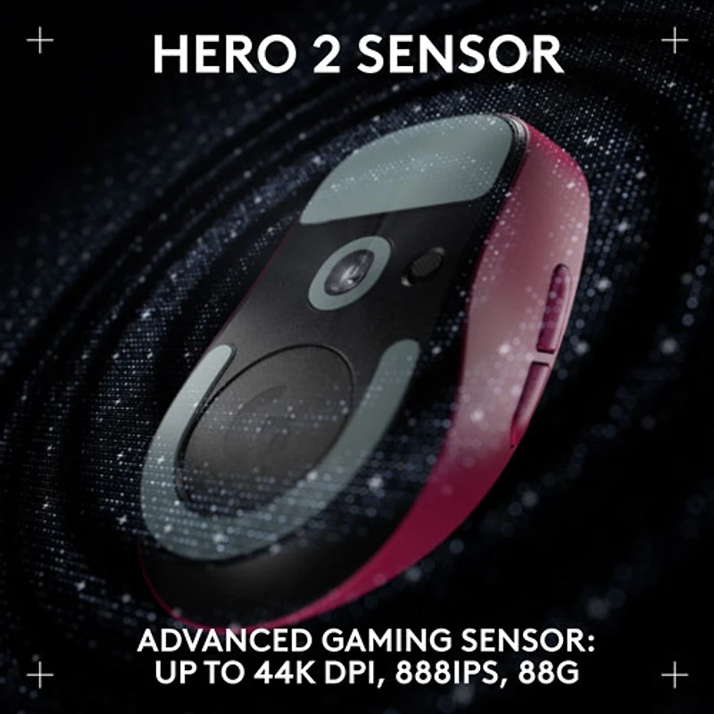 Souris de jeu optique sans fil légère à 5 boutons de 44 000 ppp PRO X SUPERLIGHT 2 DEX de Logitech - Magenta