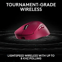 Souris de jeu optique sans fil légère à 5 boutons de 44 000 ppp PRO X SUPERLIGHT 2 DEX de Logitech - Magenta
