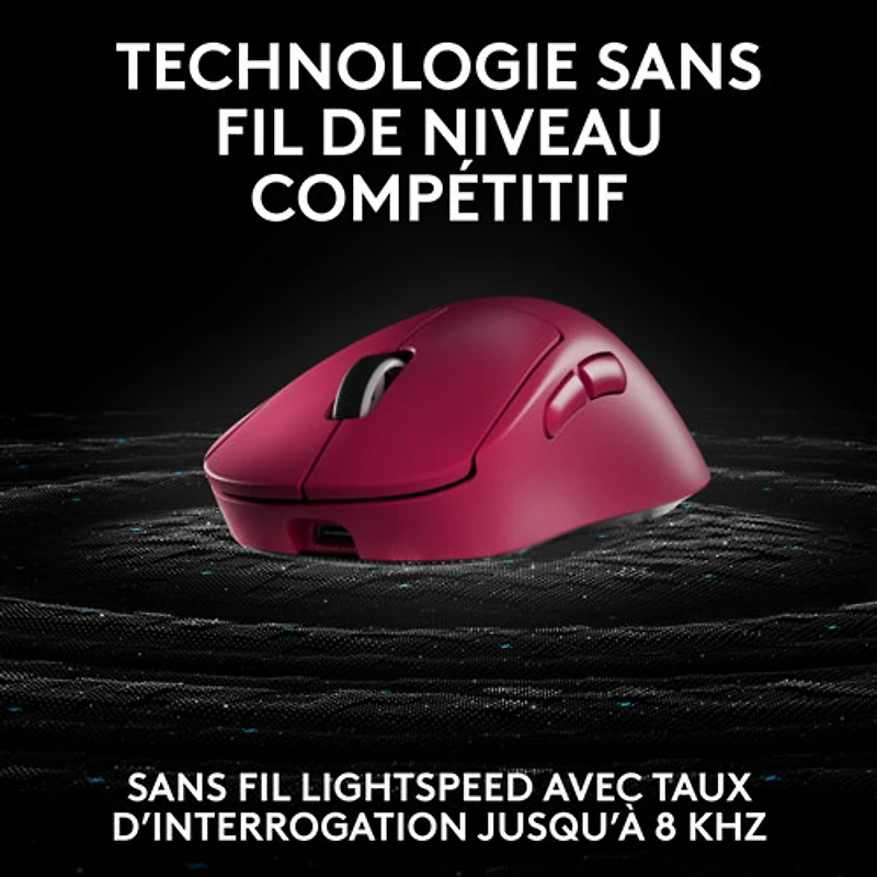 Souris de jeu optique sans fil légère à 5 boutons de 44 000 ppp PRO X SUPERLIGHT 2 DEX de Logitech - Magenta