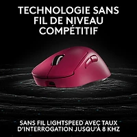 Souris de jeu optique sans fil légère à 5 boutons de 44 000 ppp PRO X SUPERLIGHT 2 DEX de Logitech - Magenta