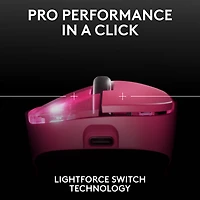 Souris de jeu optique sans fil légère à 5 boutons de 44 000 ppp PRO X SUPERLIGHT 2 DEX de Logitech - Magenta
