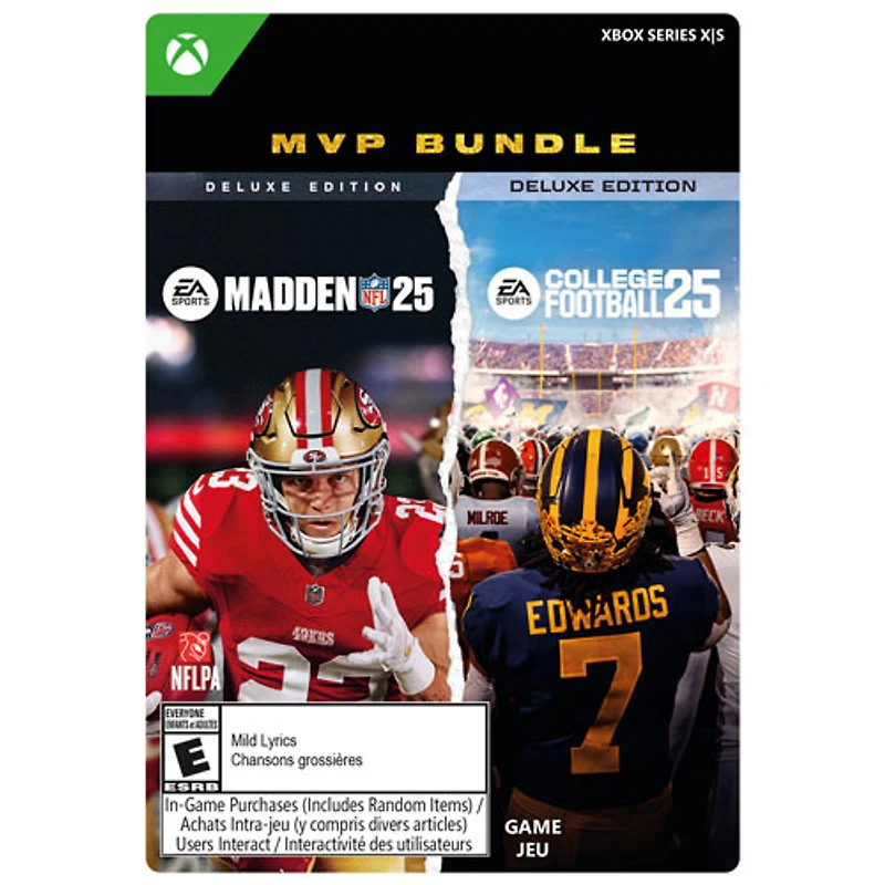 Ensemble EA Sports MVP - Madden NFL 25 édition de luxe et College Football 25 édition de luxe (Xbox Series X|S) - Téléchargement numérique