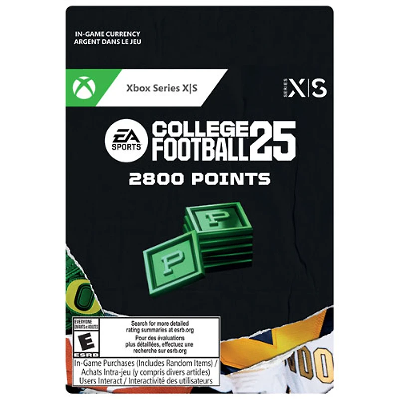 College Football 25 - 2800 points (Xbox Series X|S) - Téléchargement numérique
