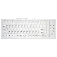 Seal Shield Cleanwipe Pro Wired Compact Size Waterproof Keyboard - White - English