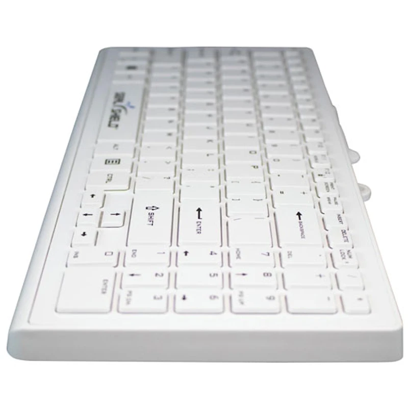 Clavier étanche en format compact Cleanwipe Pro avec fil de Seal Shield - Blanc - Anglais