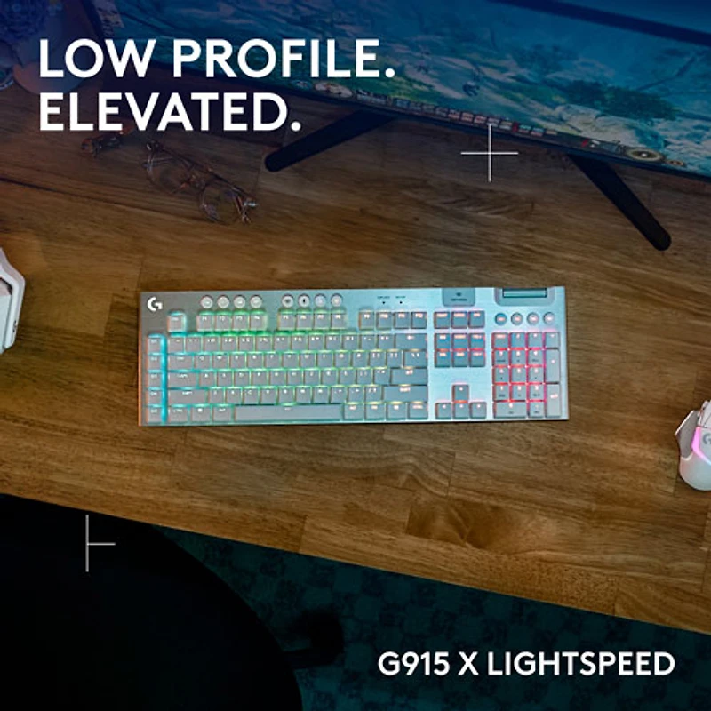 Logitech G915 X LIGHTSPEED Wireless Backlit Mechanical GL Tactile Full-Size Gaming Keyboard