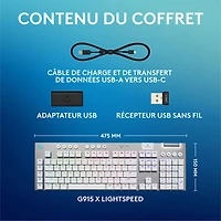 Logitech G915 X LIGHTSPEED Wireless Backlit Mechanical GL Tactile Full-Size Gaming Keyboard