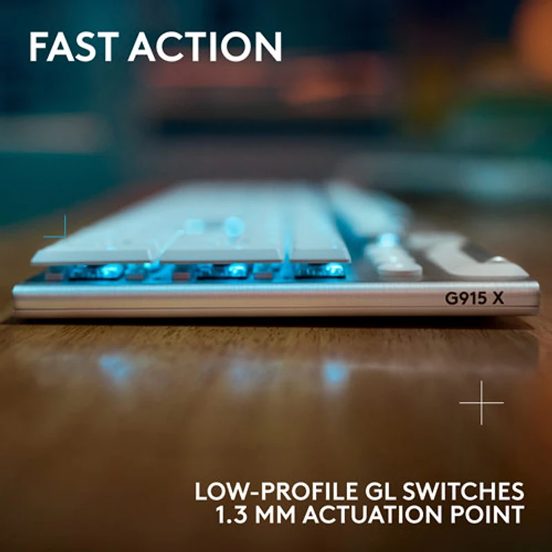 Logitech G915 X LIGHTSPEED Wireless Backlit Mechanical GL Tactile Full-Size Gaming Keyboard