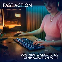 Logitech G915 X Wired Backlit Mechanical GL Tactile Full-Size Gaming Keyboard - Black