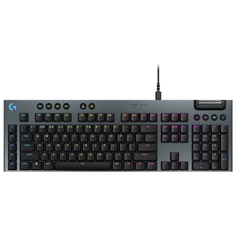 Clavier de jeu pleine grandeur avec fil rétroéclairé à commutateurs mécaniques linéaires GL G915 X de Logitech - Noir
