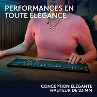 Clavier de jeu pleine grandeur sans fil rétroéclairé à commutateurs mécaniques tactiles GL G915 X LIGHTSPEED de Logitech - Noir