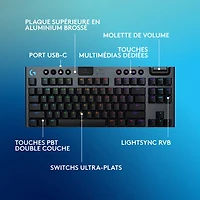 Logitech G915 X LIGHTSPEED Wireless Backlit Mechanical GL Tactile TKL Gaming Keyboard - Black