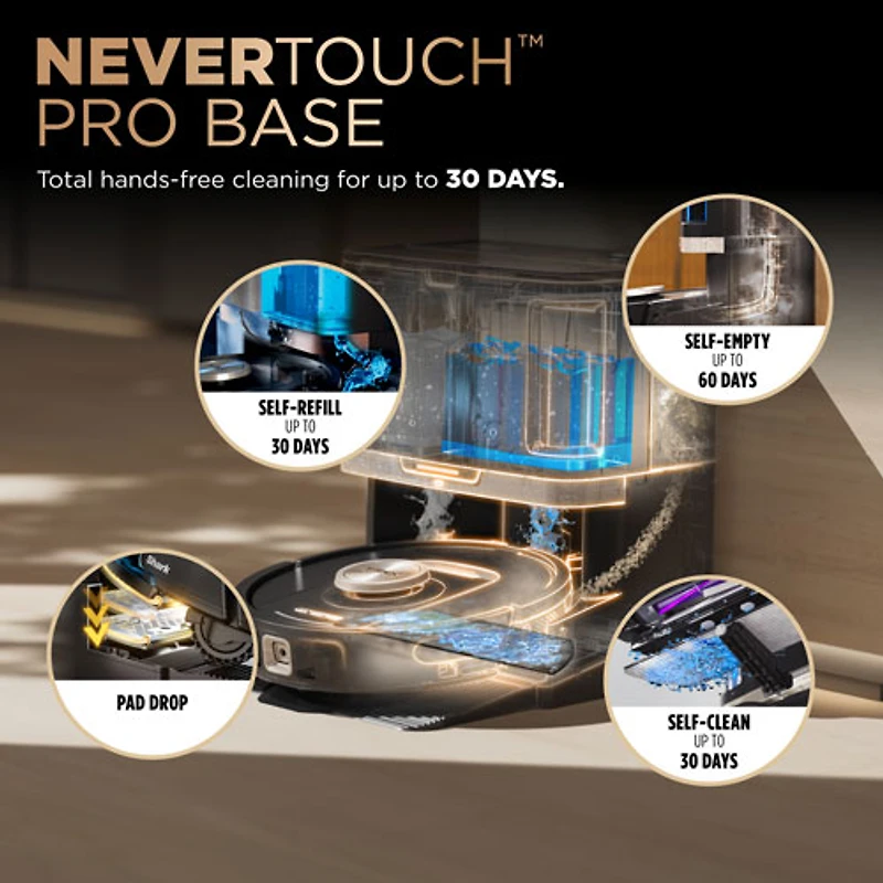 Shark PowerDetect NeverTouch Pro Self-Emptying Robot Vacuum & Mop - Black