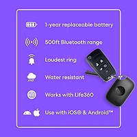 Tile Pro (2024) Bluetooth Item Tracker - 2 Pack - Black/White