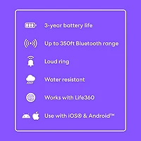 Tile Mate (2024) Bluetooth Item Tracker Essential Pack - Set of 4 - Black