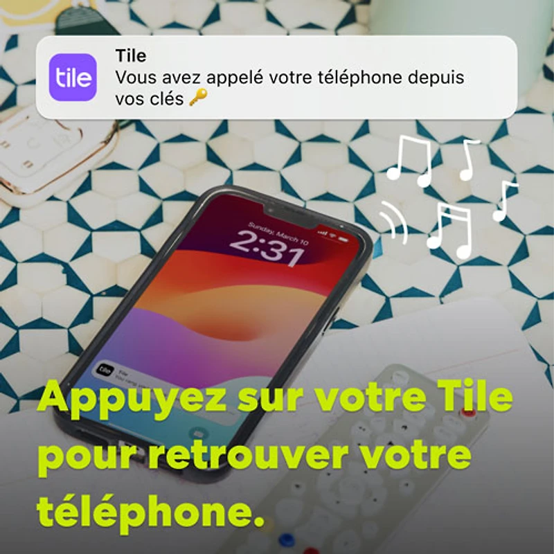Dispositif de repérage d'article Bluetooth Mate de Tile (2024) - Blanc