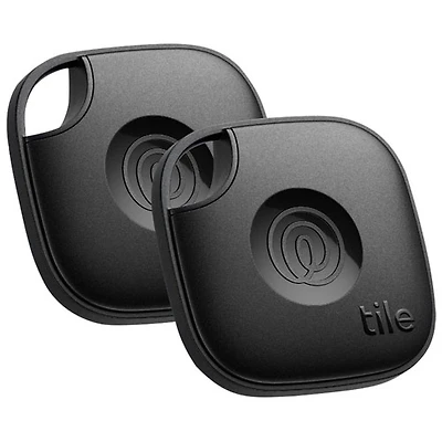 Tile Mate (2024) Bluetooth Item Tracker - 2 Pack - Black