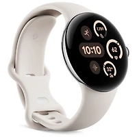 Montre Pixel Watch 3 de Google (LTE + GPS) avec boîtier de 45 mm en aluminium argenté poli et bracelet sport porcelaine, avec TELUS - Financement mensuel