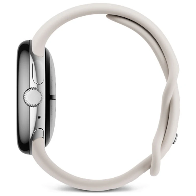 Montre Pixel Watch 3 de Google (LTE + GPS) avec boîtier de 45 mm en aluminium argenté poli et bracelet sport porcelaine, avec TELUS - Financement mensuel