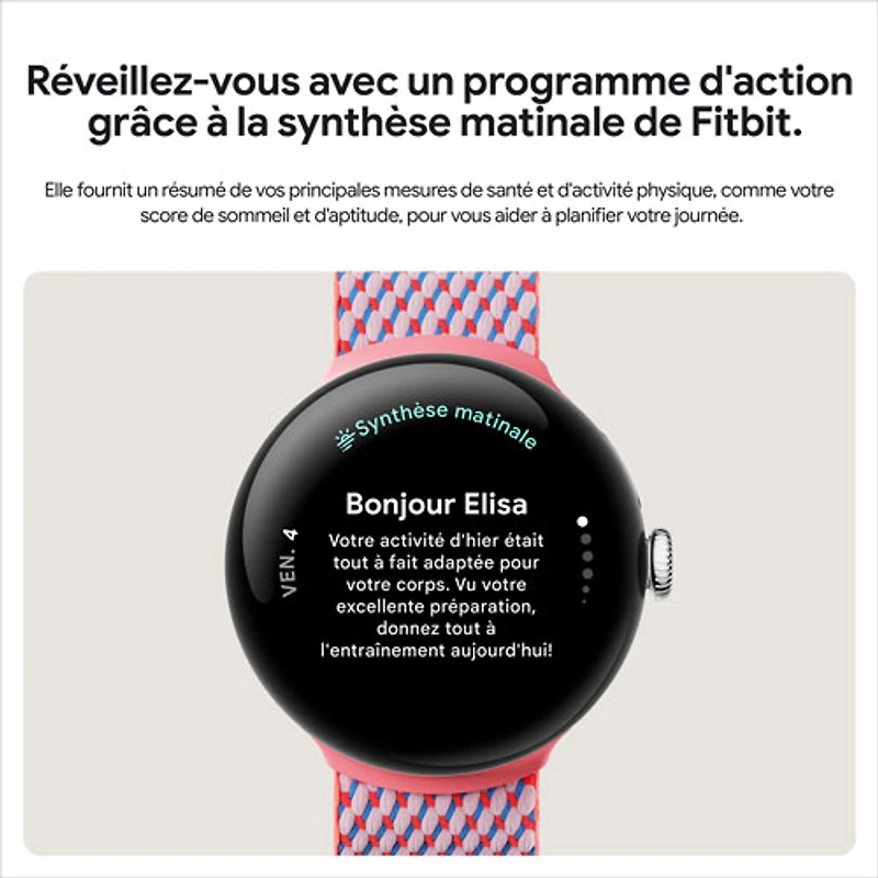 Montre Pixel Watch 3 de Google (LTE + GPS) avec TELUS avec boîtier de 45 mm en aluminium vert lichen mat et bracelet sport vert lichen - Financement mensuel