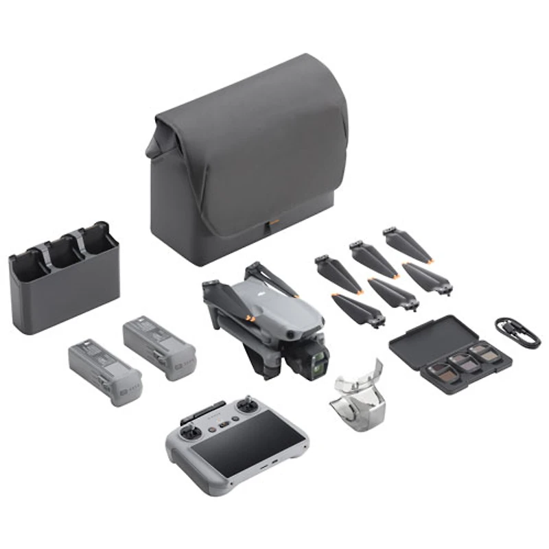 Ensemble Fly More avec drone quadricoptère Air 3S, caméra et manette à écran intégré de DJI (DJI RC 2)