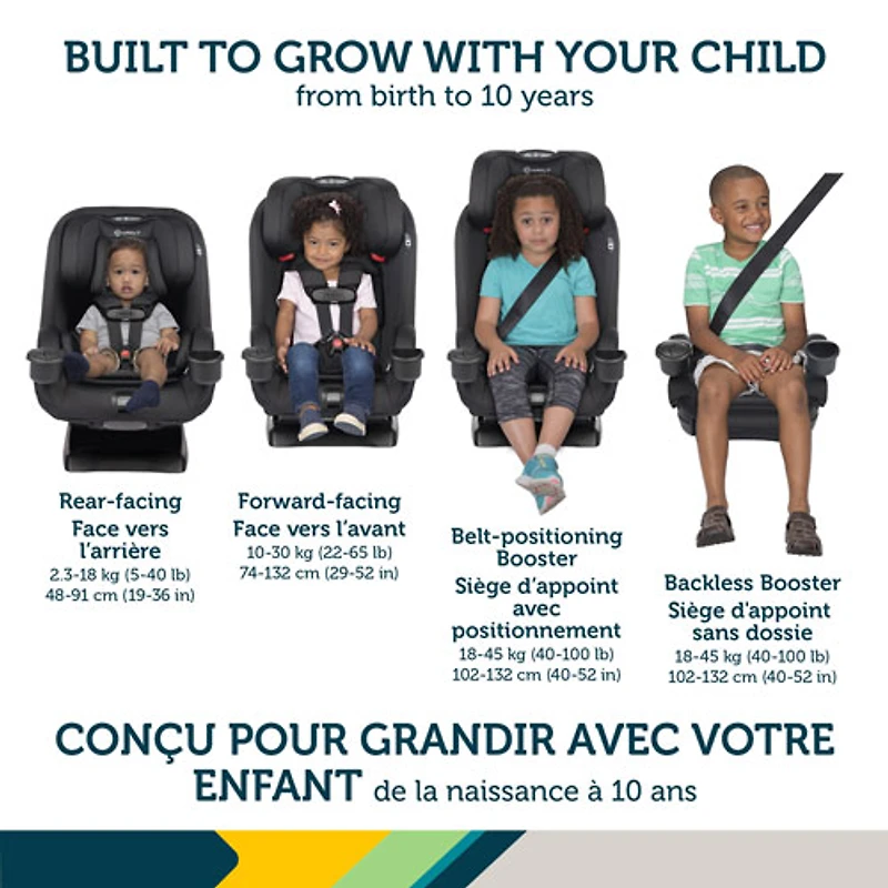 Siège rehausseur tout-en-un EverSlim de Safety 1st - Noir Hexagon Horizon