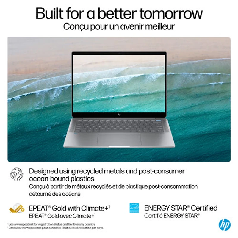 HP OmniBook Ultra 14" Touchscreen Gen AI PC Laptop - Meteor silver (AMD Ryzen AI 9 365/32GB RAM/2TB SSD/Win11)