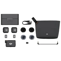 DJI Mic Mini Wireless Microphone (2 TX + 1 RX + Charging Case) - Black
