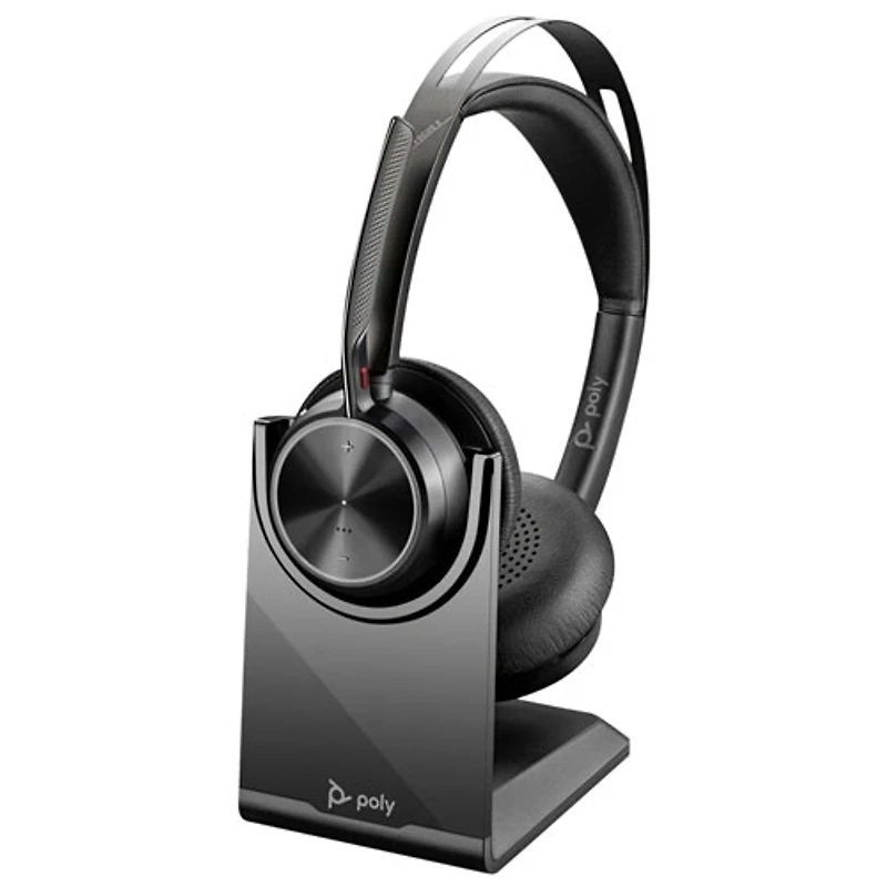 HP Poly Poly Voyager Focus 2 On-Ear Noise Cancelling Bluetooth Headset - Black