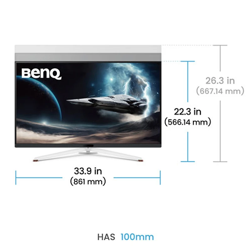 Moniteur ACL IPS UHD 4K gris à gris 1 ms 144 Hz 38 po de BenQ (EX381U) - Noir/Blanc