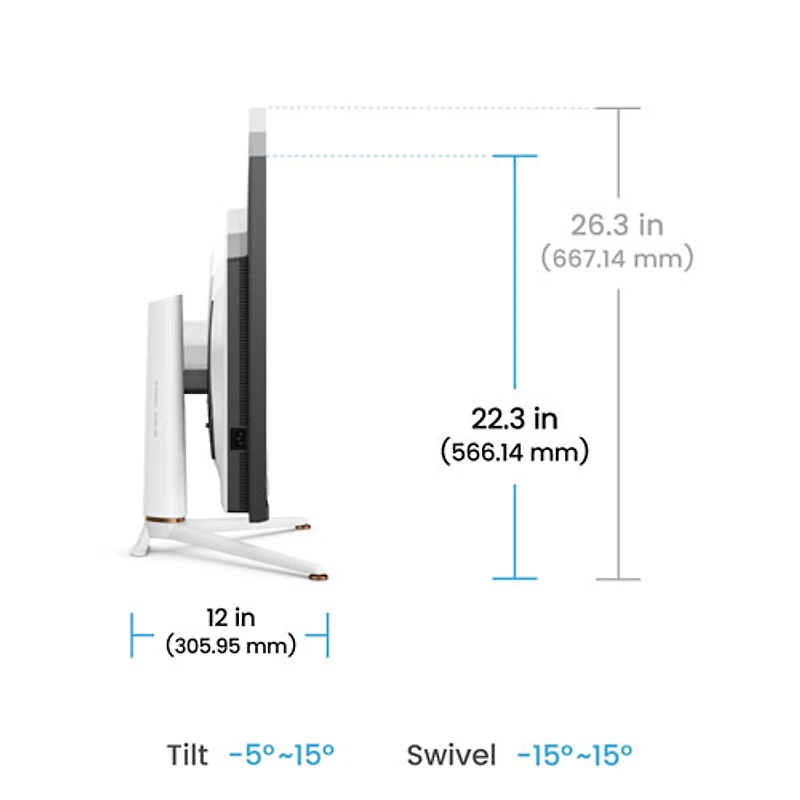 Moniteur ACL IPS UHD 4K gris à gris 1 ms 144 Hz 38 po de BenQ (EX381U) - Noir/Blanc