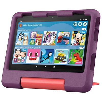 Tablette 8 po 32 Go FireOS Fire HD 8 Kids (2024) d'Amazon avec étui à l'épreuve des enfants - Raisin