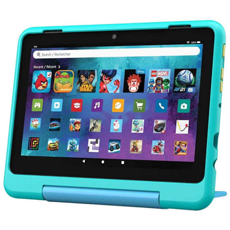 Tablette 8 po 32 Go FireOS Fire HD 8 Kids Pro (2024) d'Amazon avec étui mince à l'épreuve des enfants - Sarcelle