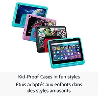 Tablette 8 po 32 Go FireOS Fire HD 8 Kids Pro (2024) d'Amazon avec étui mince à l'épreuve des enfants - Sarcelle